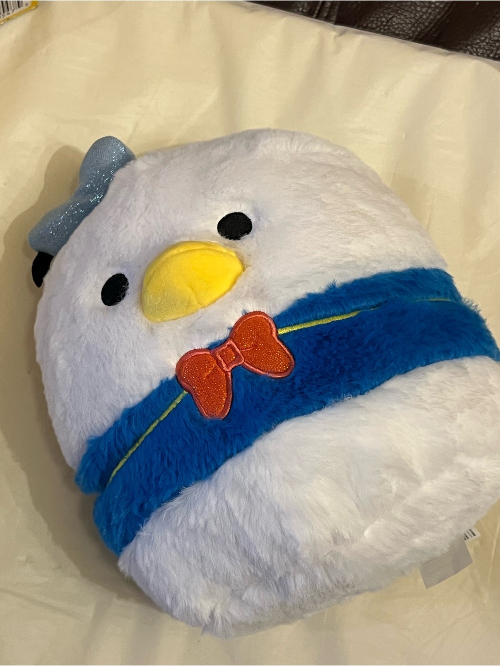 Disney White Plush Donald Duck 90 Squishmallow 8” tall. new with tags